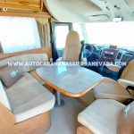Autocaravana integral RAPIDO, modelo 990M, con un diseño muy selecto y cotizado en su interior gracias a su cama isla de 1,40 para dos personas.